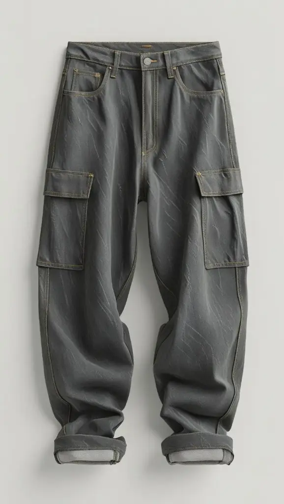 Baggy jeans in grey color